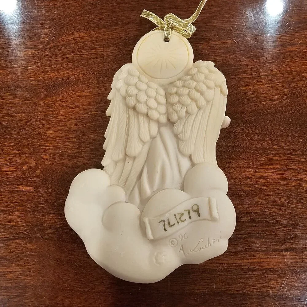 Vintage 1996 A. Luchesi Angel & Lamb Christmas Ornament Handcrafted Resin 5